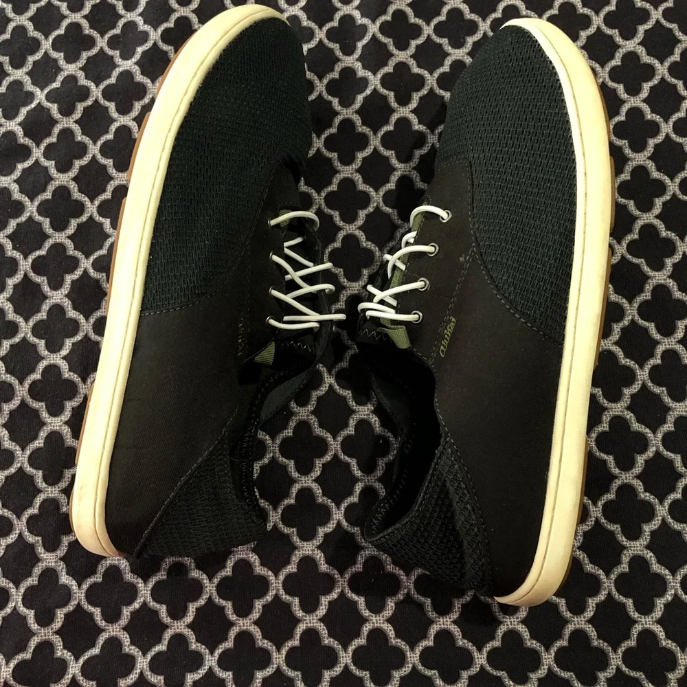 OluKai NOHEA MOKU Mesh Comfort Sneakers Shoes Black Green Sneakers Mens Sz 10